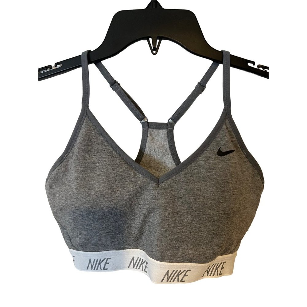 Nike Support Bra Womens Medium Active Adjustable Straps Grey Padded 877236-065